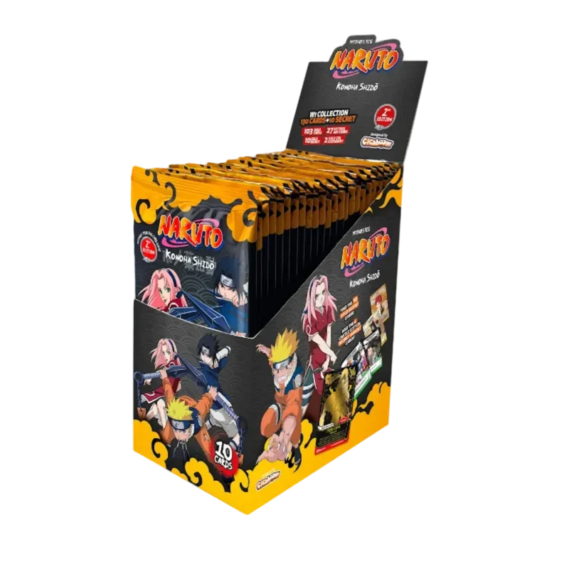 Naruto Mythos TCG: Set 1 (2nd Edition) - Konoha Shido Booster box display