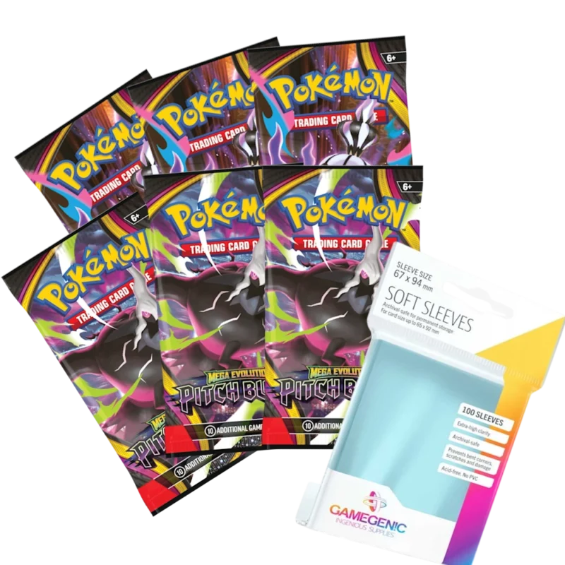 Pokémon TCG: Mega Evolution Pitch Black - Booster pack and sleeve bundle