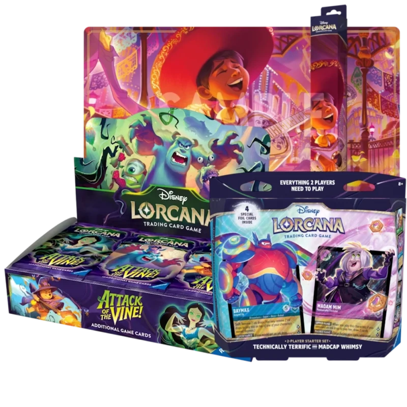 Disney Lorcana TCG: Hyperia City, 2-player starter set and playmat bundle